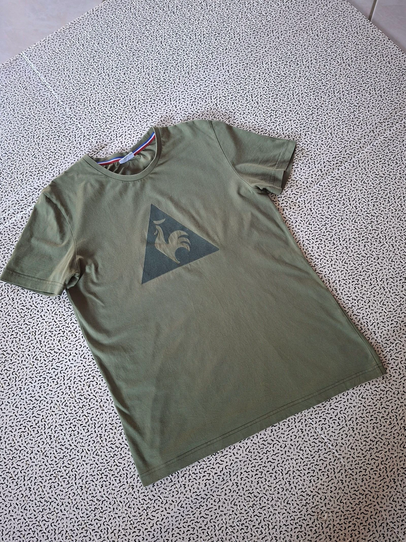 Le Coq Sportif khaki logo t-shirt for men size M 100% cotton – photo 4